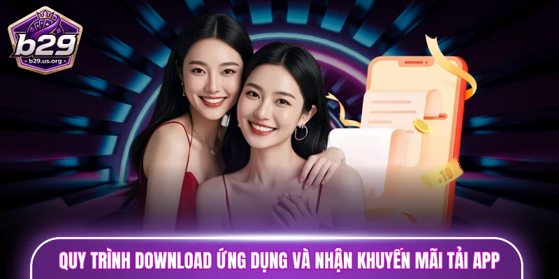 Quy trình download ứng dụng và nhận khuyến mãi tải app